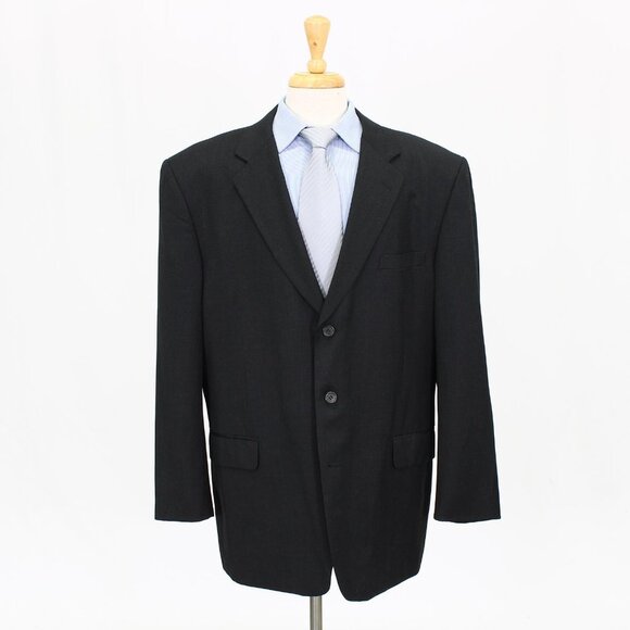Joseph Feiss 48L Gray Solid Wool Three Button Sport Coat Blazer Jacket P… - Picture 1 of 11